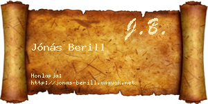 Jónás Berill névjegykártya