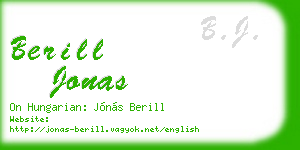 berill jonas business card