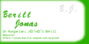 berill jonas business card